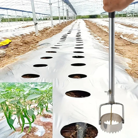 Carvallo Pro Folienhålare för växthus och trädgård | Ergonomisk och rostfri | Med avfallsfilm-krok | Rostfritt stål