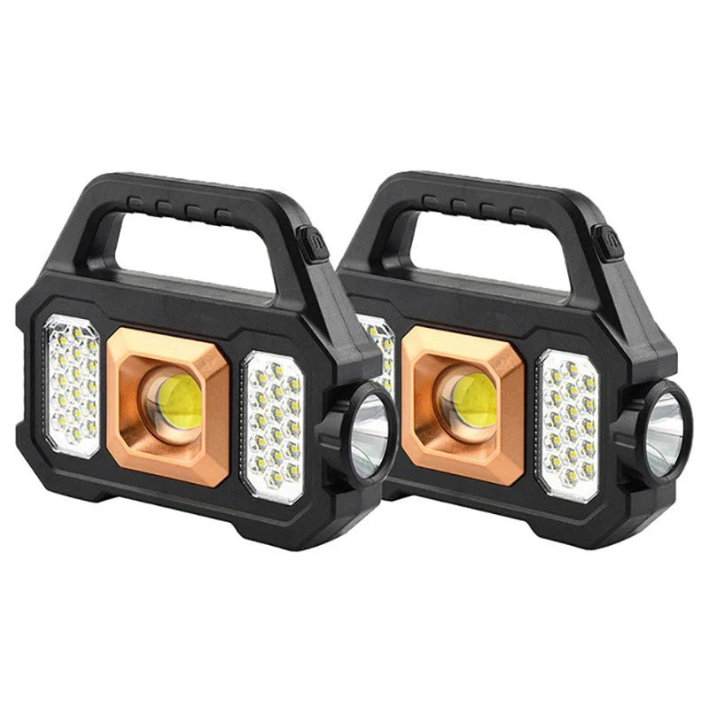 Carvallo Pro 2205 | LED Sökstrålkastare med sol- & USB-laddning | 6 ljuslägen | Powerbank-funktion | Utomhus vattentålig