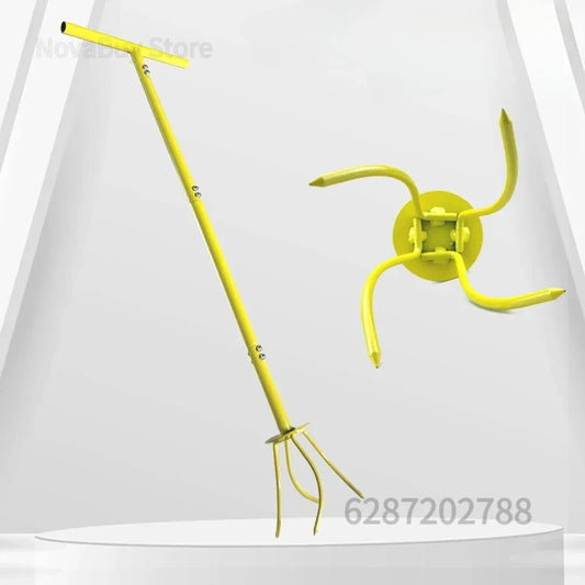 Carvallo Ergonomisk Bakhackare med T-handtag | Höjdjusterbar | För Trädgård & Rabattvård | Manuellt Grävverktyg