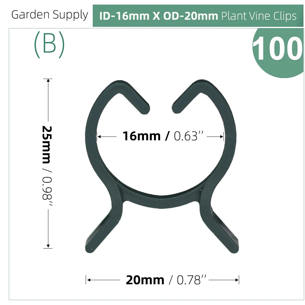 Carvallo Max | 100-pack växtklipp i 2 storlekar | För tomater, klätterrosor &amp; grönsaker | UV-beständiga