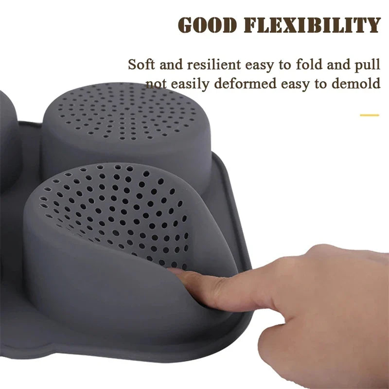 Carvallo Silikon Hamburger-Bakform | Non-stick & BPA-fri | 4/6 formar för hamburgarbullar & bullar | Värmetålig & Flexibel