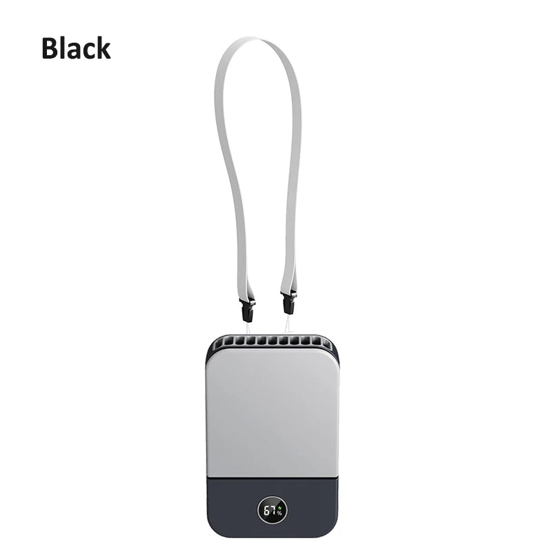 Carvallo AirGo Bärbar Mini-fläkt | 3-i-1 Hals- & Midjfläkt | 3 Hastigheter | Bladeless Design | USB-C Laddningsfunktion | 2000 mAh Batteri