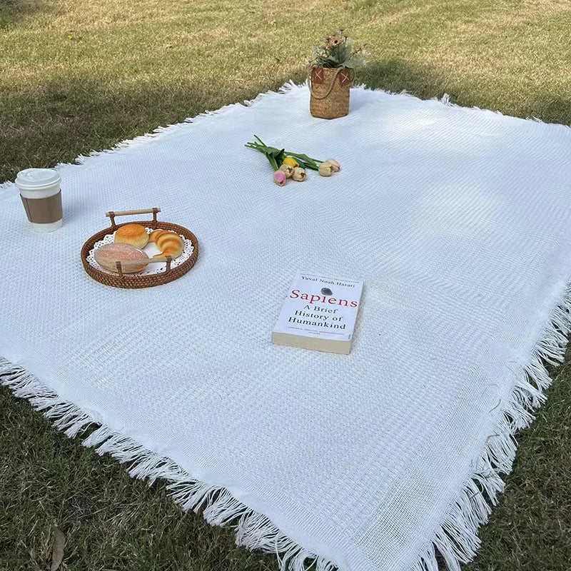 Boho Picknickfilt med fransar