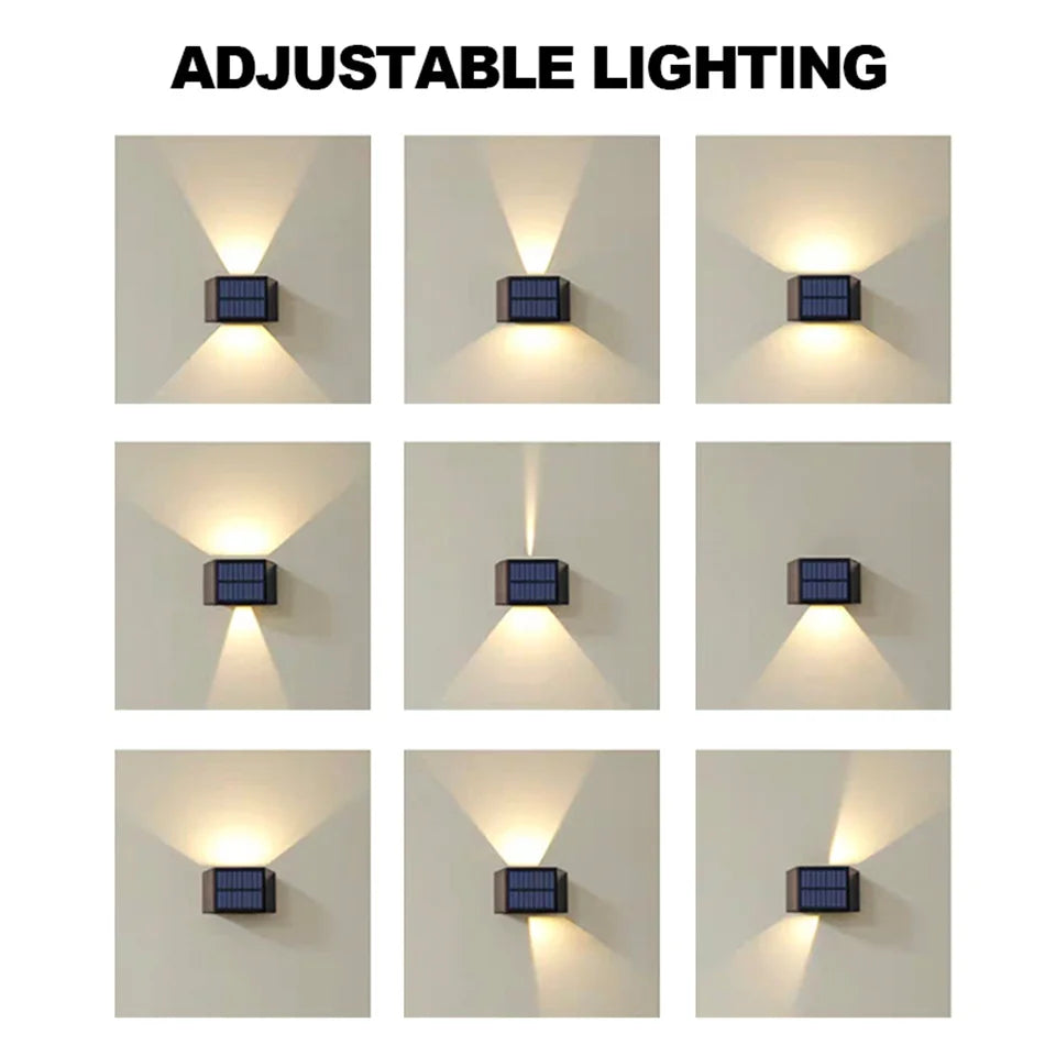 Carvallo Solar LED Vägglampa Utomhus | IP65 Vattentät | Skymningssensor | Upp & Ner Ljus | Varmvit