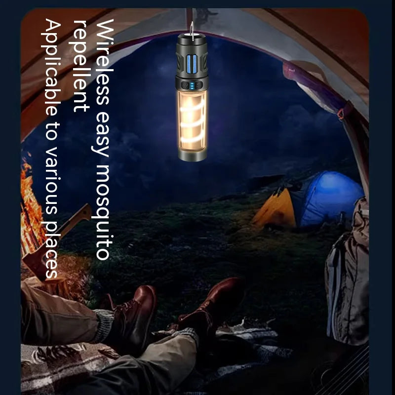 Carvallo Campinglampa InsectoGlow Pro | LED-ljus med myggskydd & stativ | 5 ljuslägen & 3000 mAh batteri | IP44 vattentålig