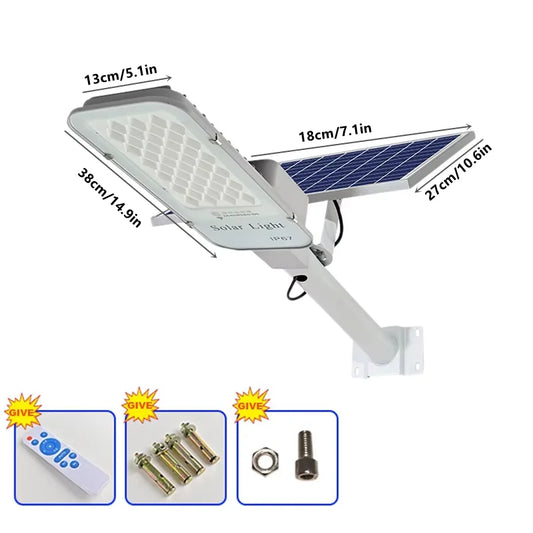 Carvallo Solar Security Light 250W | IP67 Vattentålig | Med Fjärrkontroll | Vägg- & Gatubefästning