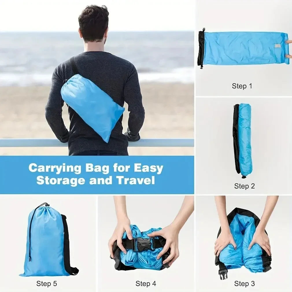 Carvallo Uppblåsbart Soffa Utomhus | Bärbar Luftsoffa för Camping & Strand | Med Nackstöd & 30h Hållbarhet