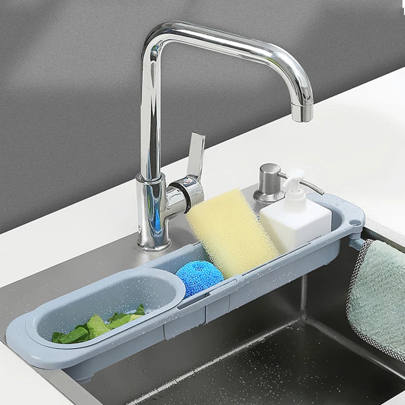 Carvallo FlexDry Organizer Justerbar diskho avtorkningshylla med handdukshållare | Teleskopisk & ventilerad