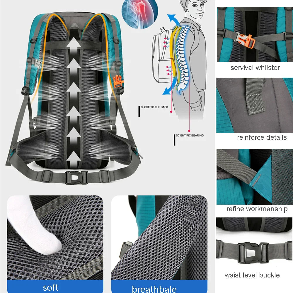 Carvallo 70L Trekkingryggsäck | Vattentålig Campingryggsäck med Regnskydd | Stor Utomhusryggsäck för Vandring, Bergsklättring & Resor  Märkesnamn: