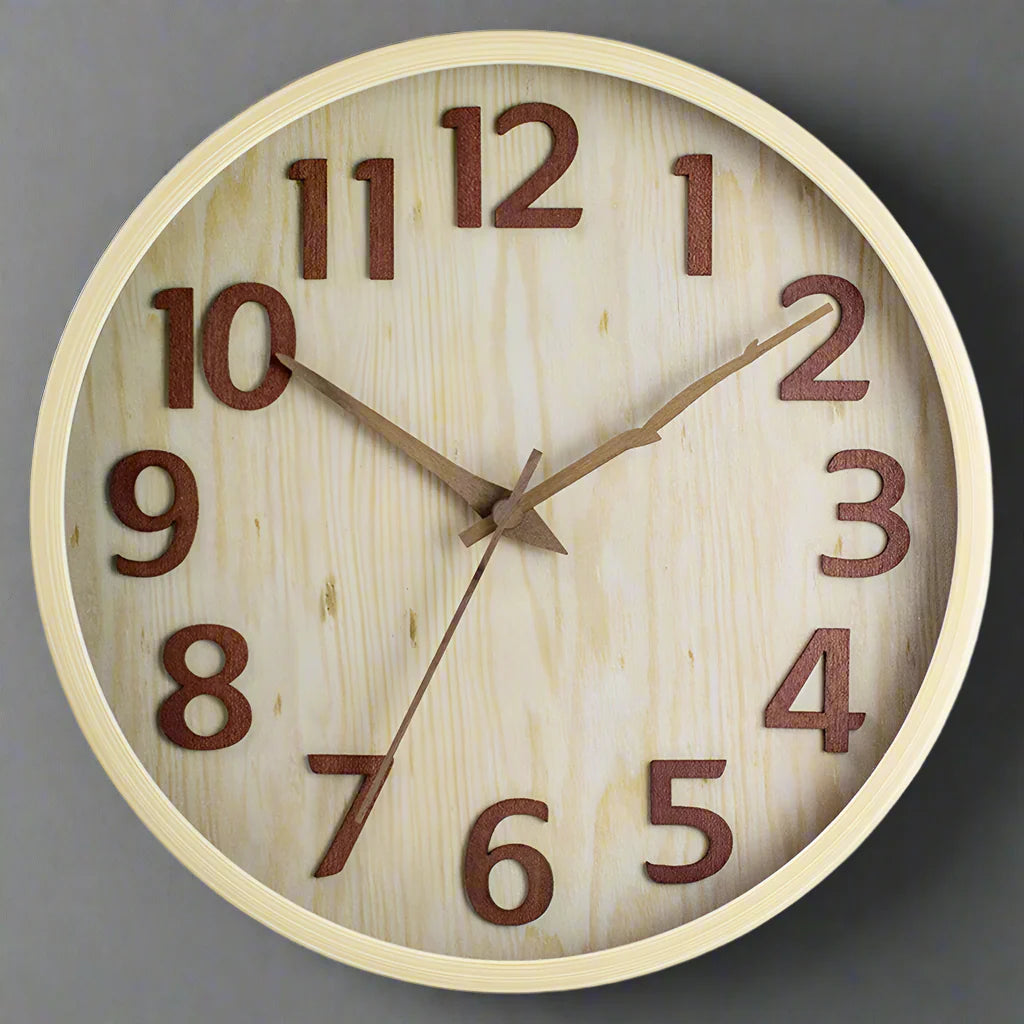 Royaleva Analog Väggdekoration Trä Klocka för Hemmet