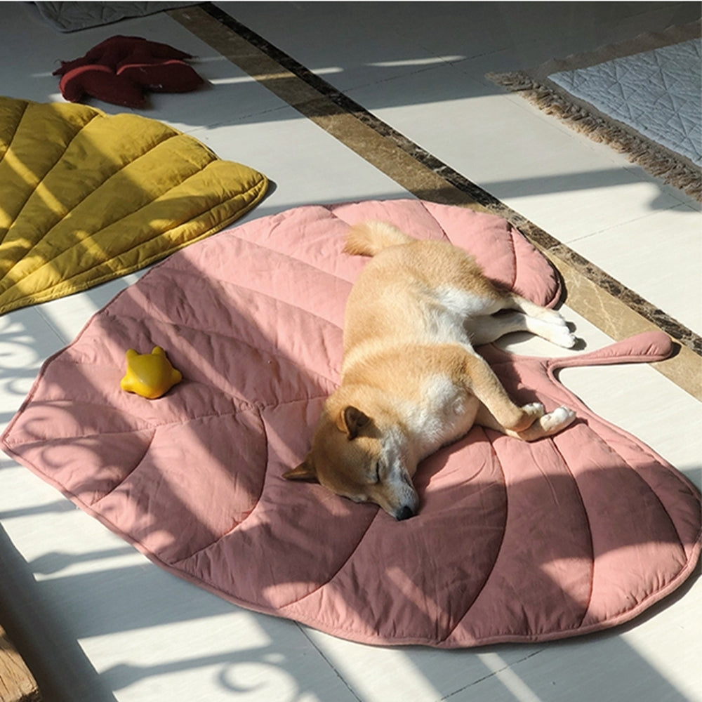 Andningsbar Kylmatta för Hund - Bladformad Tvättbar Hundmatta