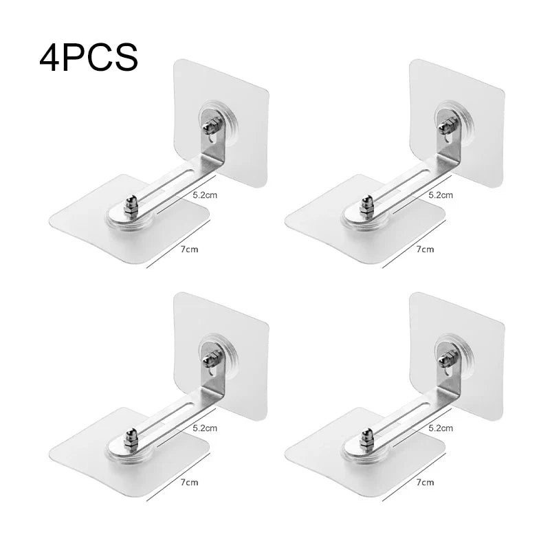 Carvallo Anti-Kipp Fäste Set 4-delat | Justerbar & Självhäftande | För hyllor, skåp & byråer