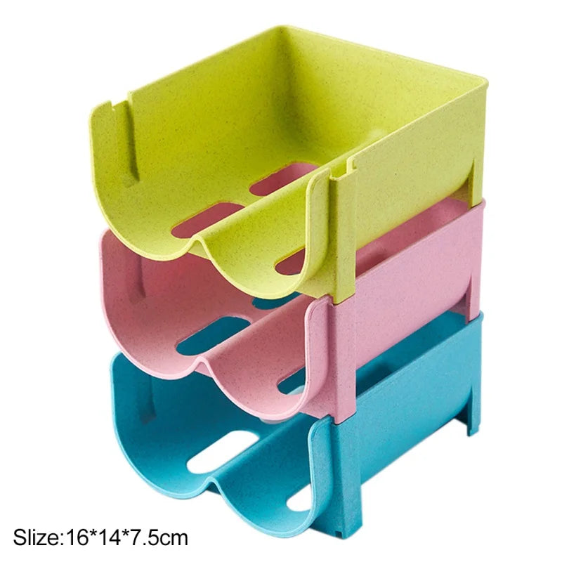 Carvallo-Organizer StackoCool | Stapelbart kylskåpshylla för konservburkar & Carvallo | Halkskydd & platsbesparande | 16 × 14 × 7,5 cm