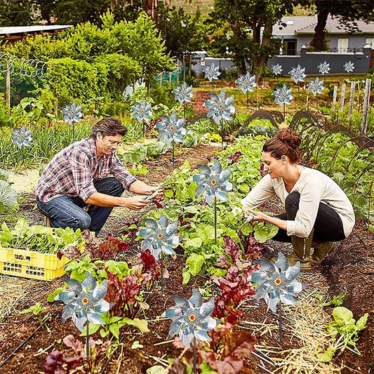 Carvallo Vindsnurra Glimaro | Silver Reflekterande | 8-vingad Design | Väderbeständig & Dekorativ