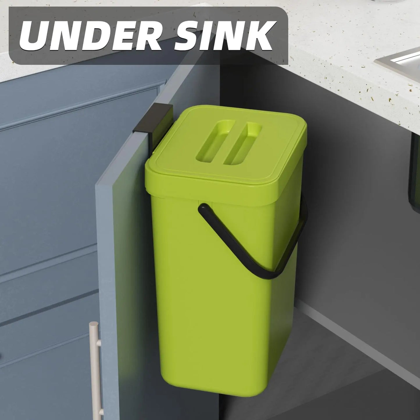 Carvallo Mini Soptunna | Med Lock | Hängande & Väggmontering | Kompakt & Luktblockerande | För Kök, Bad & Kontor