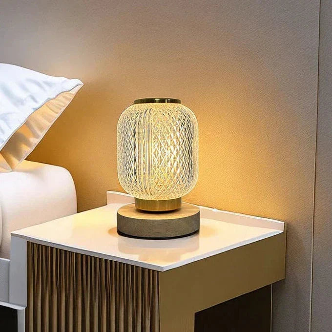 NordicGlow - Dimbar LED Bordslampa med Kristalldesign och Energibesparande Belysning
