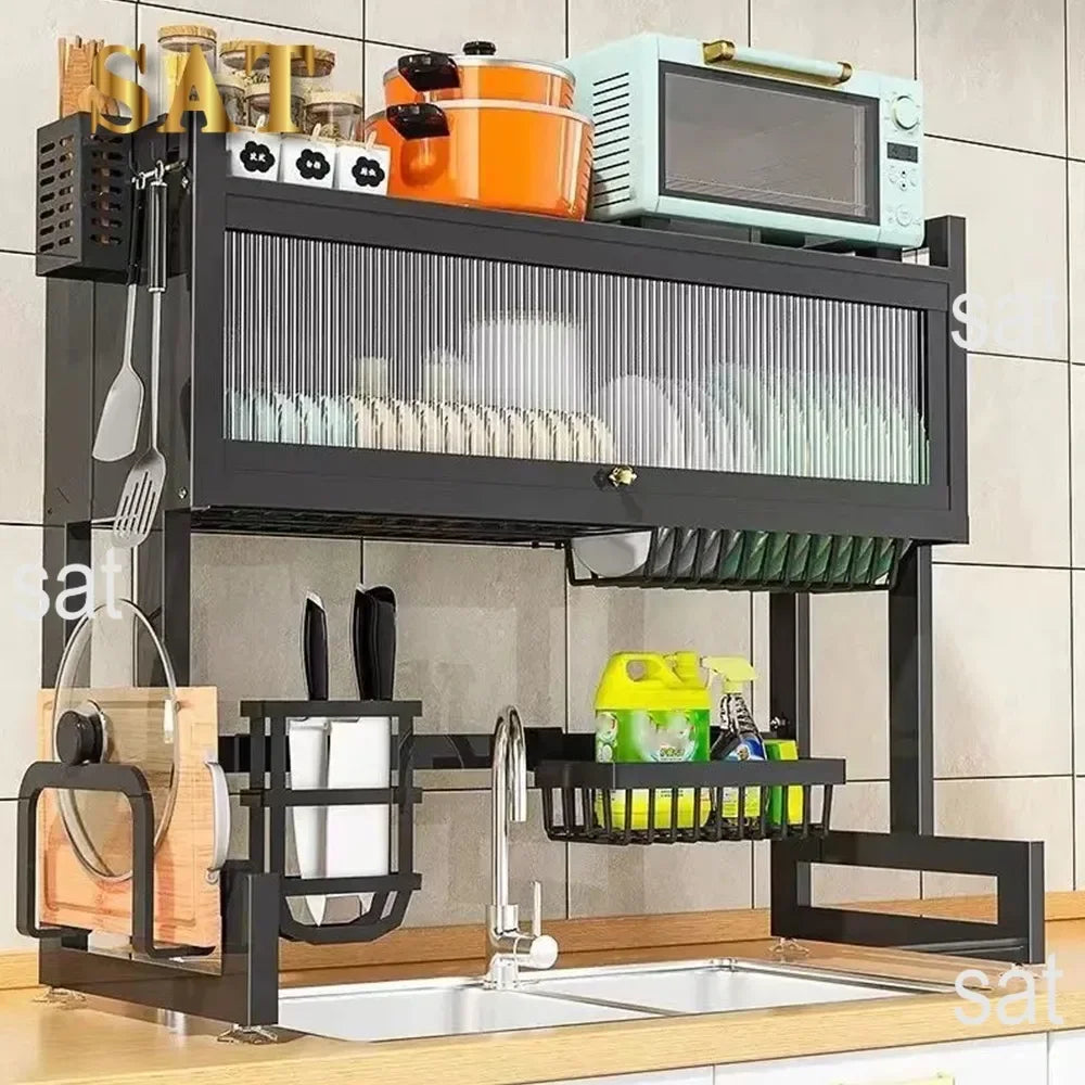 Royallure Justerbar Rostfritt Stål Diskstativ Skåp Organisatör för Kök Diskho