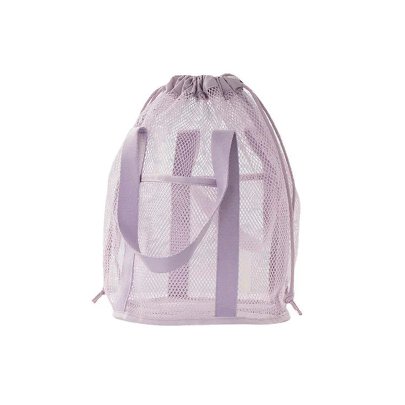 Carvallo MeshBag Kosmetiktasche mit Kordelzug | Stort volym &amp; Fällbar | Nylon-nät | Mörkblå