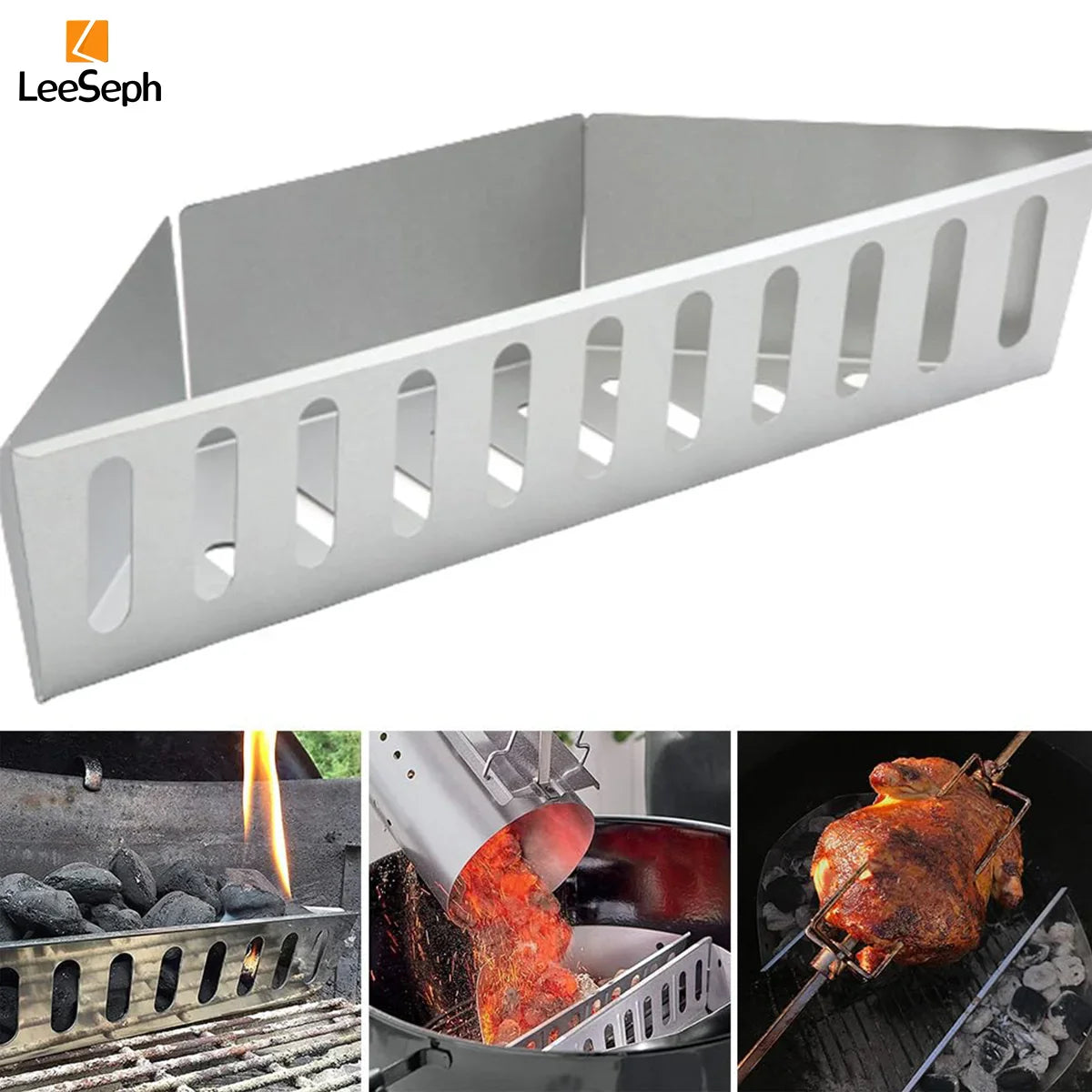 Carvallo kolsyre korg för klotgrill | För indirekt grillning & rökning | Värmebeständig & återanvändbar