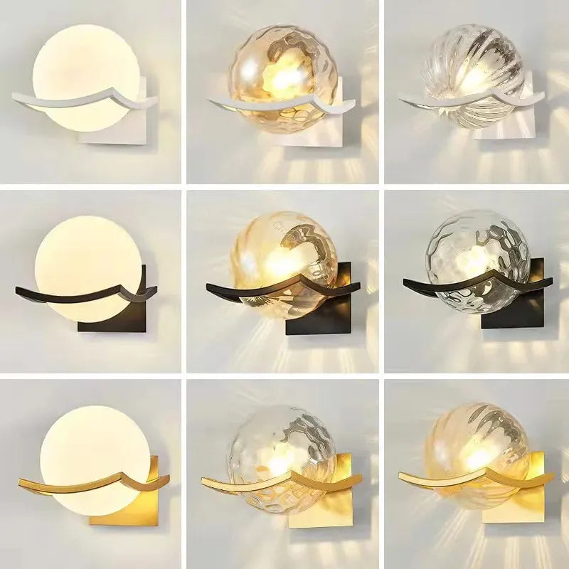 LED-vägglampa i glas – Modern, Dekorativ belysning