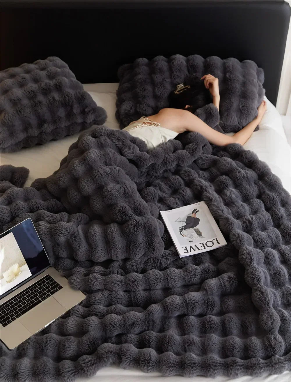 Lyxig dubbel-sidig fleece-pläd