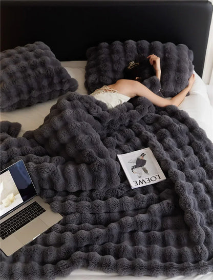 Lyxig dubbel-sidig fleece-pläd