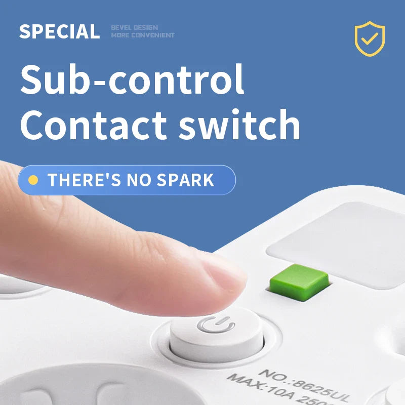 Carvallo VOLTRIQ ProLine | 3–4 uttag + 2× USB & 1× Typ-C | 2500 W | Överspänningsskydd & Kontrollswitch