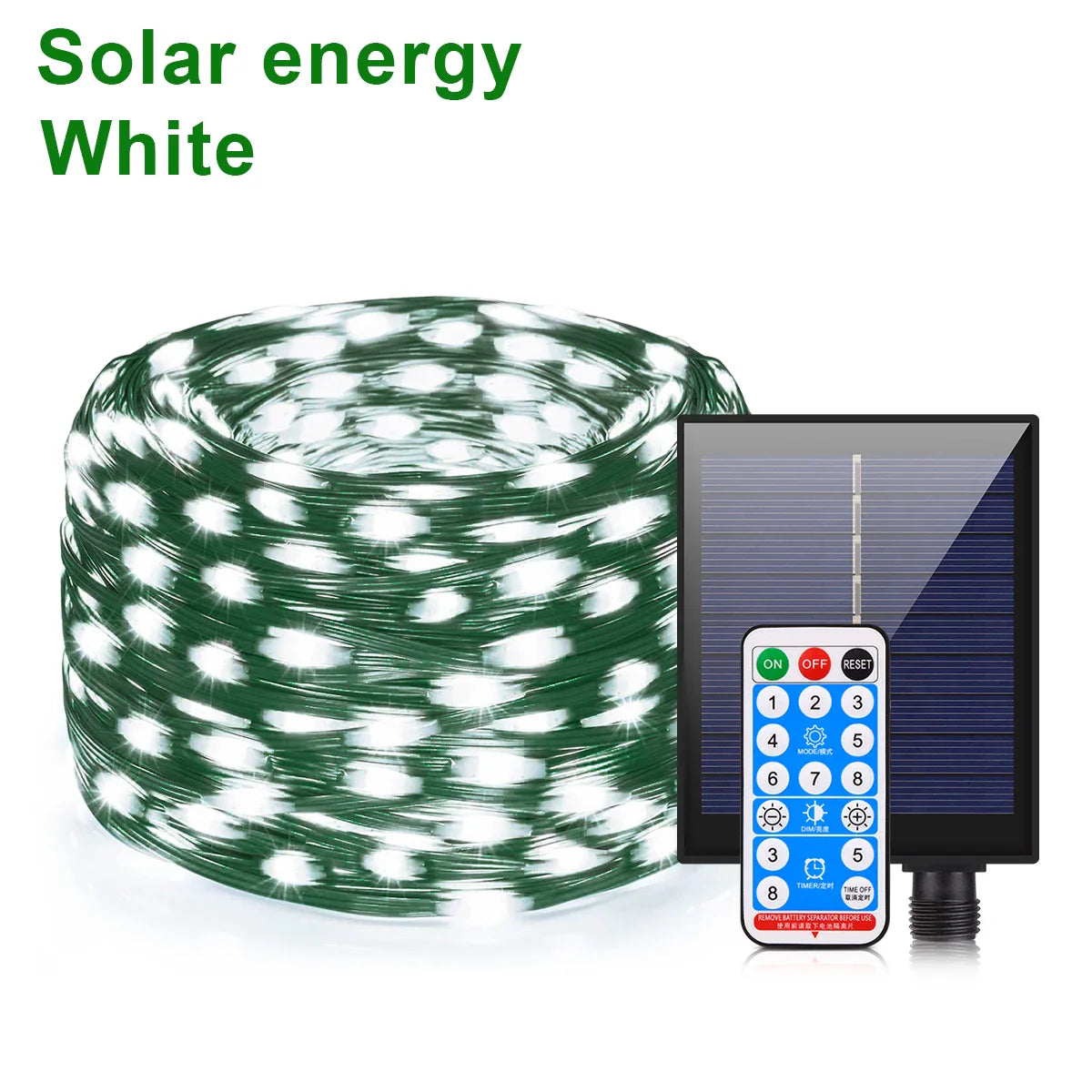 Carvallo Lichterkette 100M LumiSol ProLine | 8 Lägen | IP65 Vattentät | Extra ljusa LEDs | Fjärrkontroll & Snabbladdning | För Trädgård, Bröllop & Jul