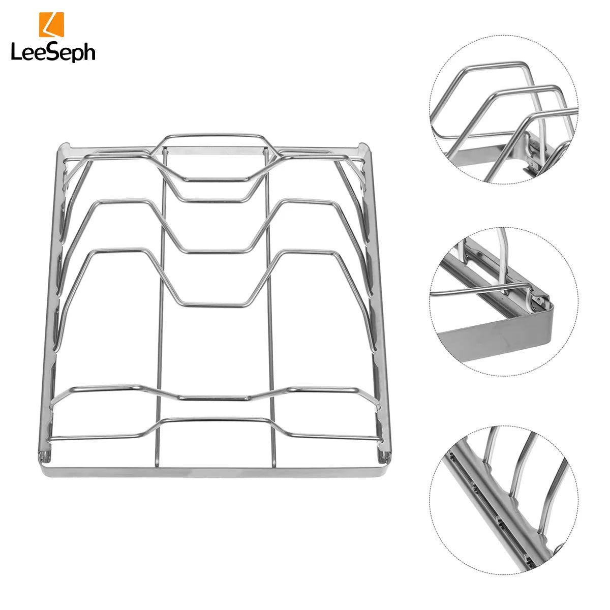Carvallo Pro rostfria ribbhållare | Non-stick & hållbar | För BBQ, grill och ugn | Perfekt för saftiga revben