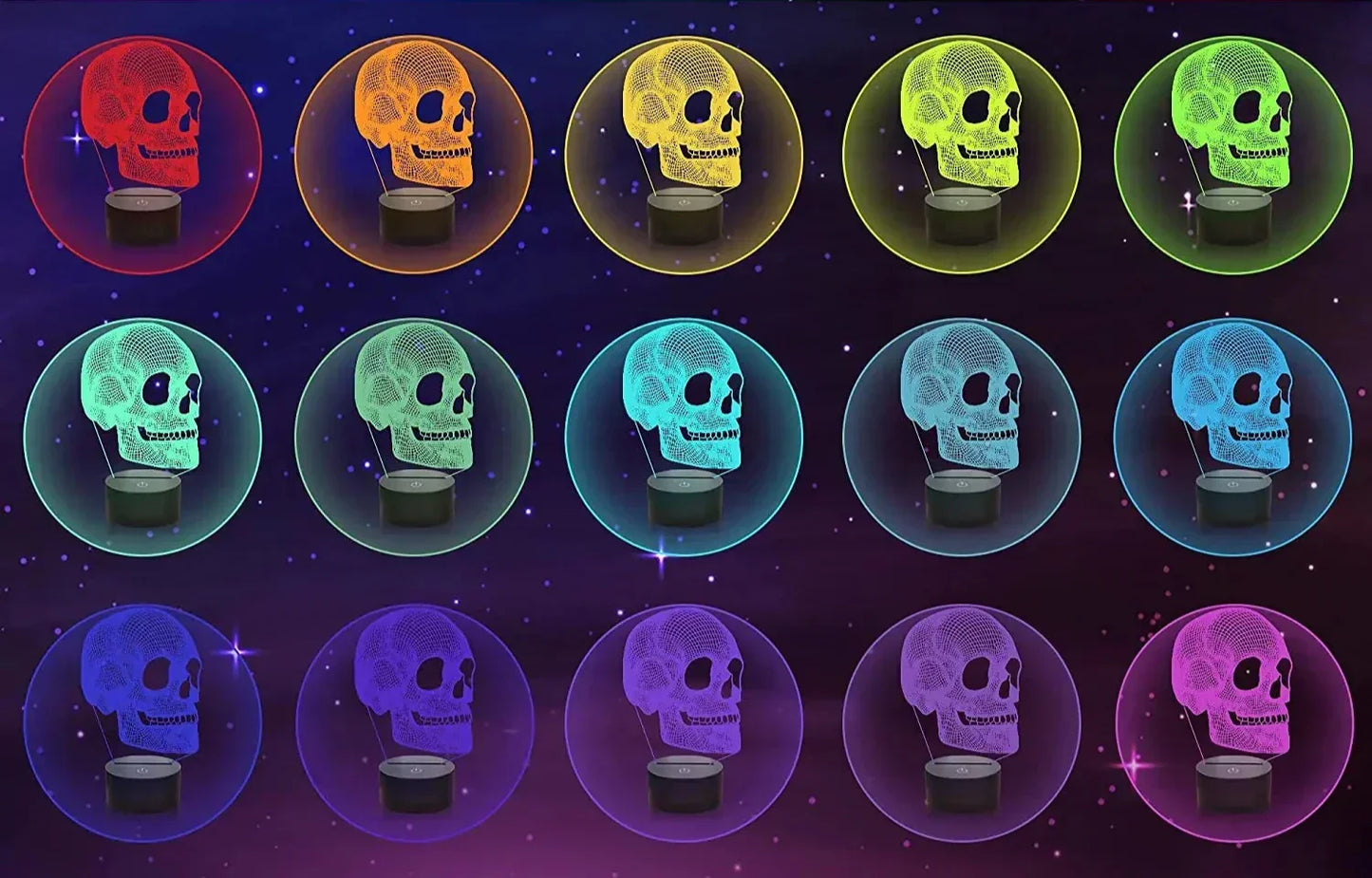 GlowSkull - 3D LED Nattlampa för Barn med Färgändring och Fjärrkontroll