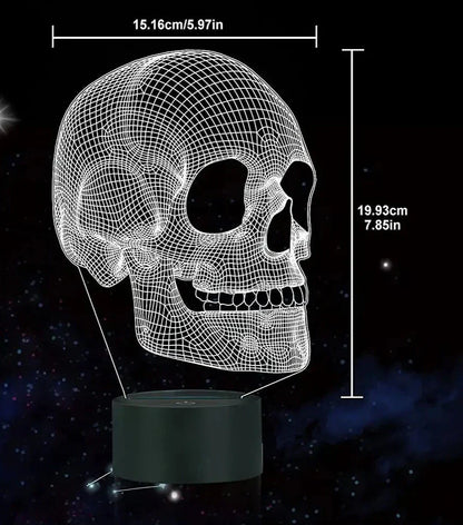 GlowSkull - 3D LED Nattlampa för Barn med Färgändring och Fjärrkontroll
