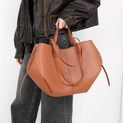 Läder Tote Bag i klassisk minimalistisk stil
