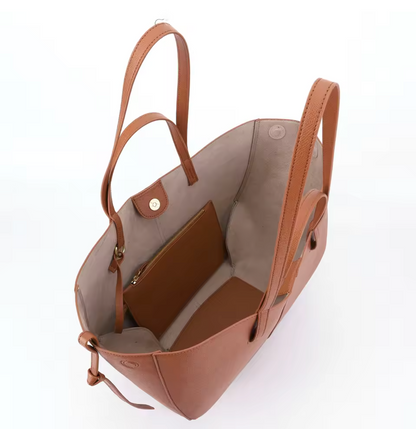 Läder Tote Bag i klassisk minimalistisk stil