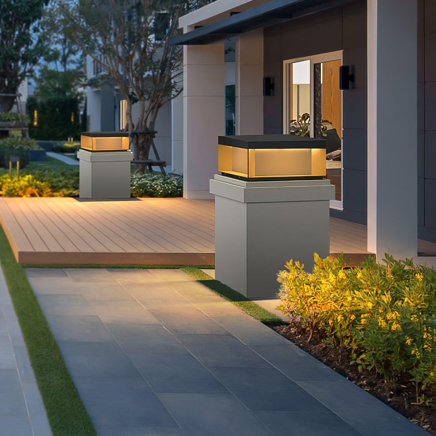 Matt svart ram sol utomhus postlampa