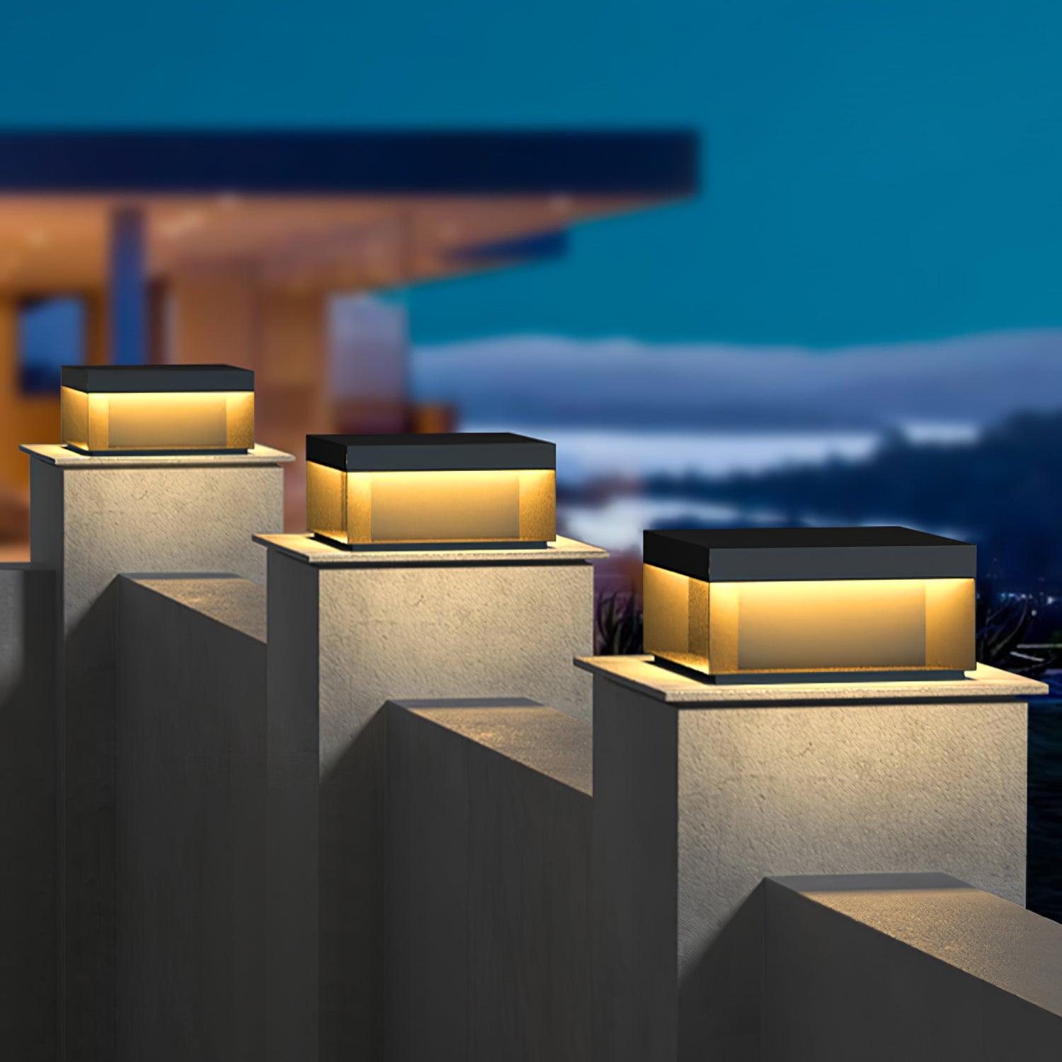 Matt svart ram sol utomhus postlampa