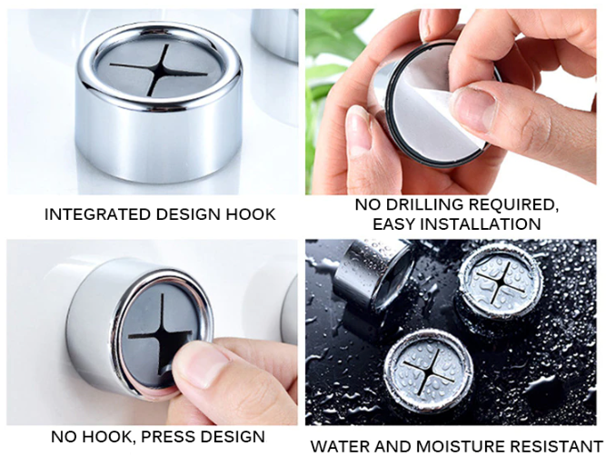 Carvallo – Självhäftande Handdukshållare för Kök & Badrum (Set om 3)