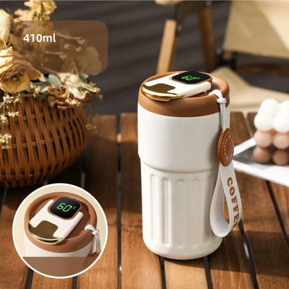 Kompakt termomugg med temperaturvisning – 410ml mugg för varma och kalla drycker