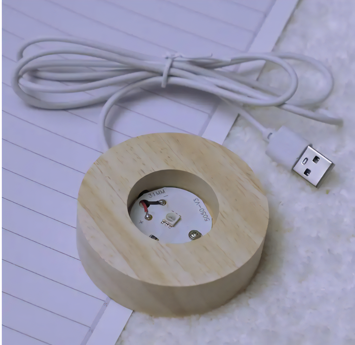 Carvallo - 3D kristall solsystemlampa med upplyst stjärninskription