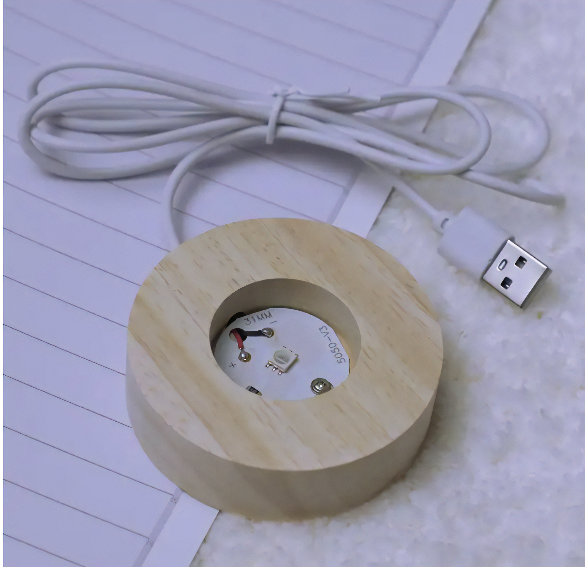 Carvallo - 3D kristall solsystemlampa med upplyst stjärninskription