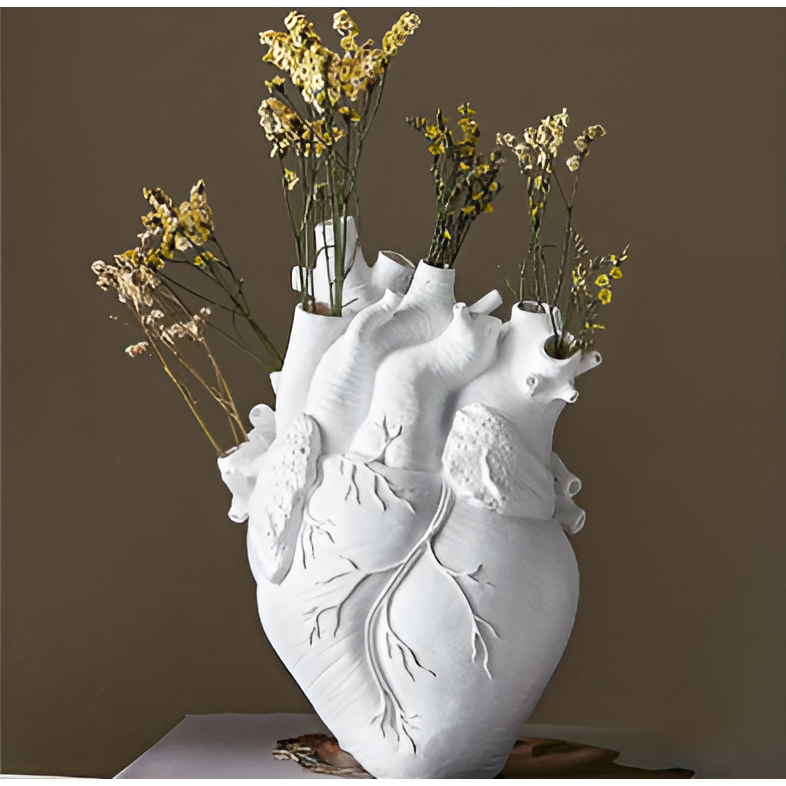 BloomHeart Vase - Elegant Grekiskt Inspirerad Hjärta Formad Torkad Blomkruka