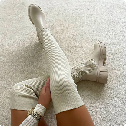 Sexiga läder stövlar för kvinnor 2024 Ny kollektion