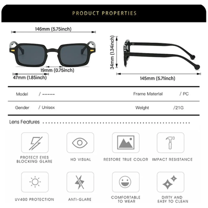 Stiliga Fyrkantiga Skyddsglasögon för Kvinnor 2024 Mode Trend