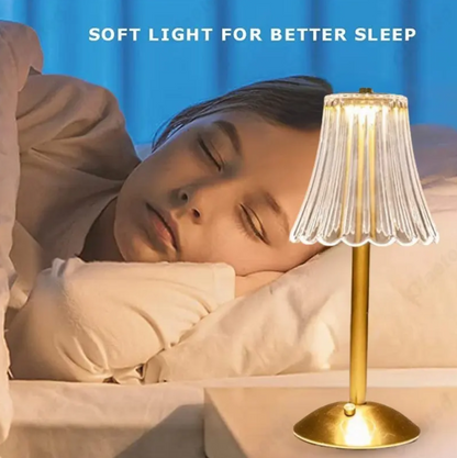 Trådlus kristallbordslampa med dimmerfunktion