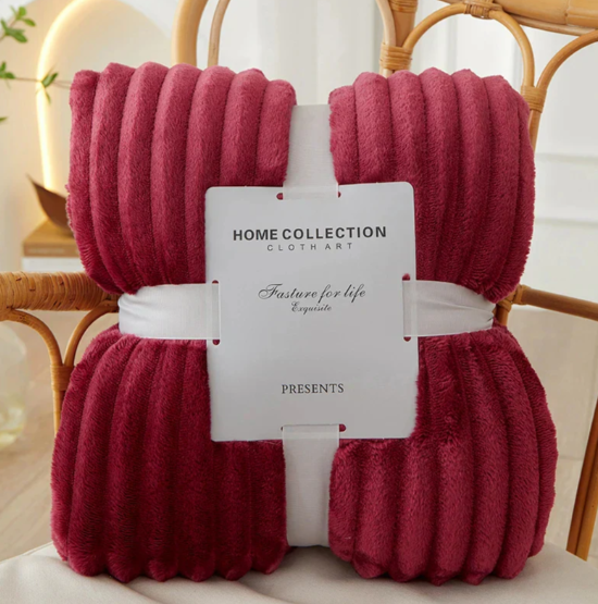 Bredrandig Flanell-Fleece-pläd