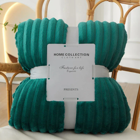 Bredrandig Flanell-Fleece-pläd