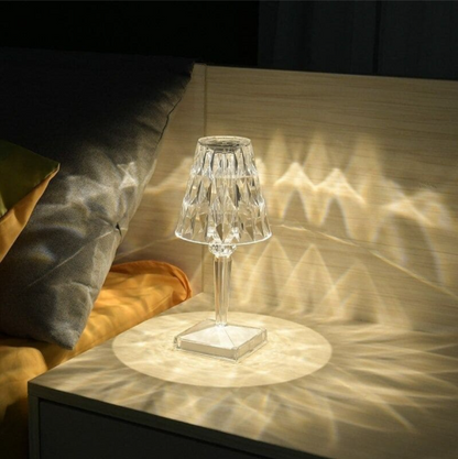 Acryln glass kristall bordlampa