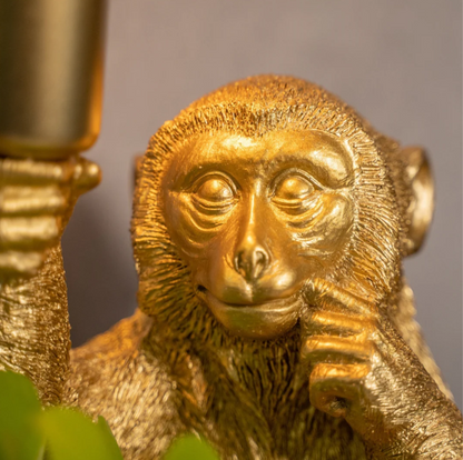 Elegant Guld Apa Blomkruka Lampa