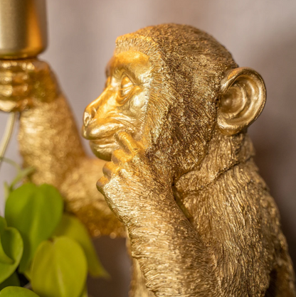 Elegant Guld Apa Blomkruka Lampa