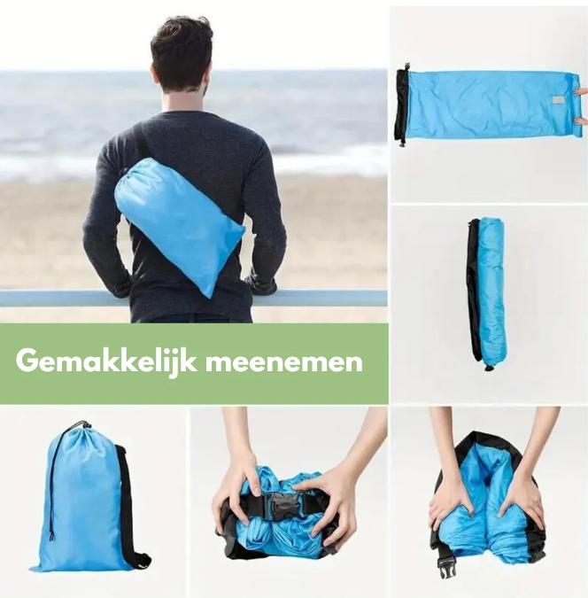 Luftfylld liggsoffa för på resande fot