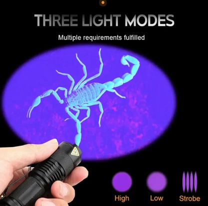 UV-LED-ficklampa – Ultraviolet belysning för fläckdetektering och husdjursurin-detektering